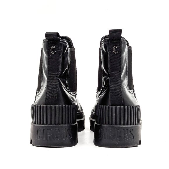 Circus Women Black Vegan Leather Slip-on Platform Festival Chelsea sz 9.5 - Picture 4 of 10